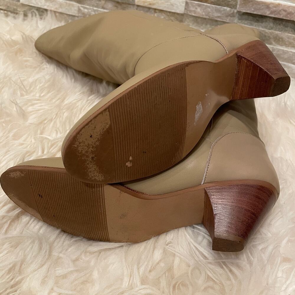 Vintage Frye 7.5N Tall Leather Riding Boots | Beige Equestrian, USA, Rare 1970s - Picture 4 of 13